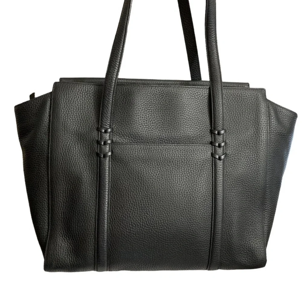 Kate Spade Madison Avenue Abigail black purse with leather flowers embellished_2